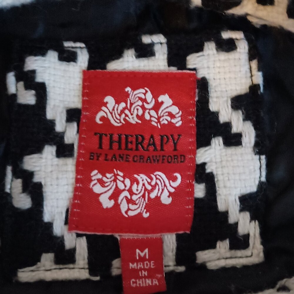 Therapy Houndstooth Swing Jacket Black & White Audrey Hepburn Style Women’s M - Picture 7 of 15